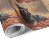 ロットワイラー紅葉秋インスパイア ラッピングペーパー (ロールコーナー)