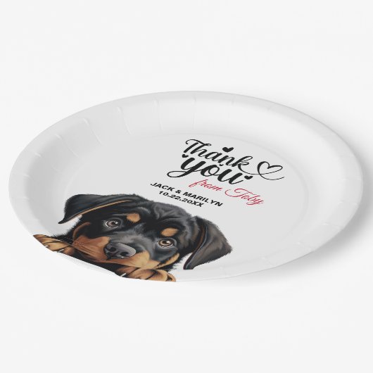 ロットワイラー結婚の感謝 ペーパープレート (アングル)