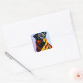 ロットワイラー絵画の スクエアシール (封筒)