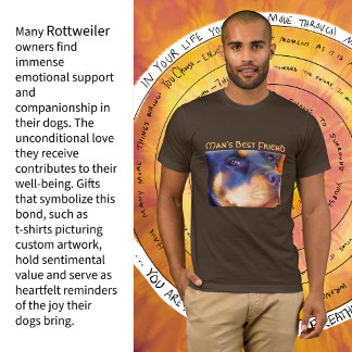 ロットワイラー編集可能ポートレート美しい獣犬 Tシャツ