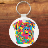 ロットワイラー色 キーホルダー (正面)