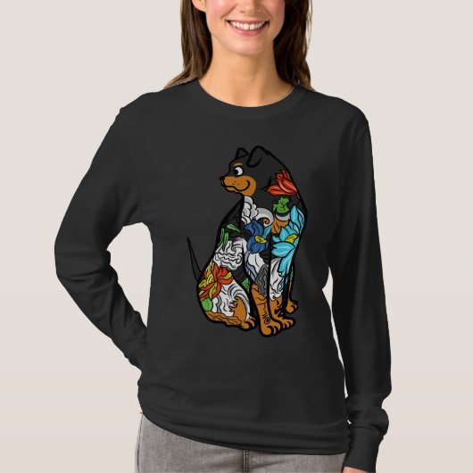 ロットワイラー芸術的タトゥー Tシャツ (正面)