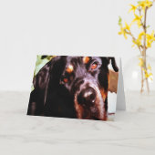 ロットワイラー芸術的ペットポルタット カード (黄色い花)