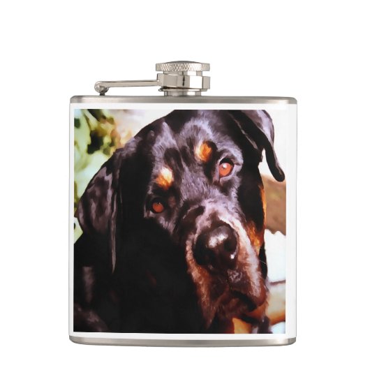 ロットワイラー芸術的ペットポルタット フラスク (正面)