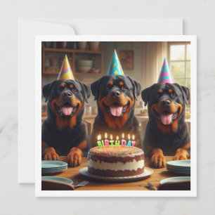 ロットワイラー誕生日の招待、犬の誕生日 招待状
