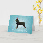 ロットワイラー誕生日デザイン カード (黄色い花)