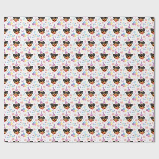 ロットワイラー誕生日包装紙 ラッピングペーパー (フラット)