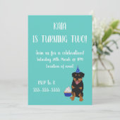 ロットワイラー誕生日 招待状 (スタンド正面)