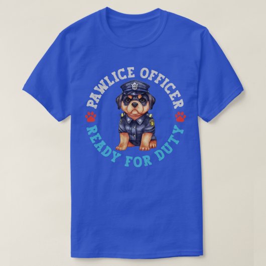 ロットワイラー警察官 Tシャツ (デザイン正面)