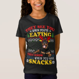 ロットワイラー醜いクリスマスフード付きスウェットシャツドッグ恋人クリスマスギ Tシャツ