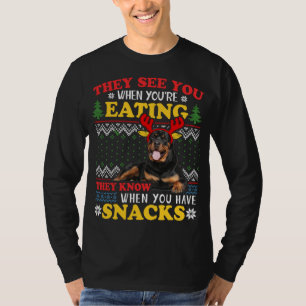 ロットワイラー醜いクリスマスフード付きスウェットシャツドッグ恋人クリスマスギ Tシャツ