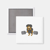 ロットワイラー重量挙げボディビルドッグシャツ マグネット (正面/裏面)