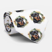 ロットワイラー クリスマスリース クリスマスの犬 ネクタイ (ロール)