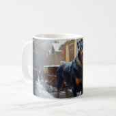 ロットワイラー クリスマス コーヒーマグカップ (正面左)