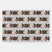 ロットワイラー クリスマス ラッピングペーパーシート (正面3)