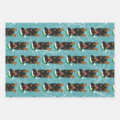 ロットワイラー クリスマス ラッピングペーパーシート (正面)