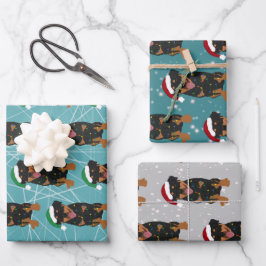ロットワイラー クリスマス ラッピングペーパーシート