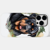 ロットワイラー クリスマス リース クリスマスの愛犬 Case-Mate iPhoneケース (裏面 (横))