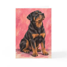 ロットワイラー グリーティングカード | ロッティーの犬の肖像画