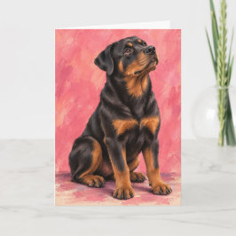 ロットワイラー グリーティングカード | ロッティーの犬の肖像画