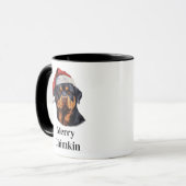 ロットワイラー サンタ帽子 クリスマス 犬 マグカップ (正面左)