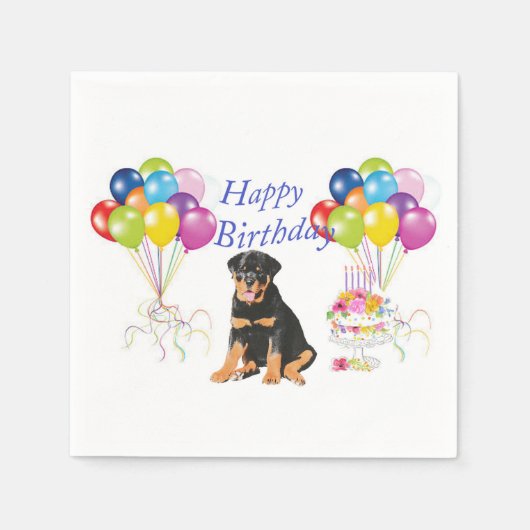 ロットワイラー スタンダードカクテルナプキン (正面)