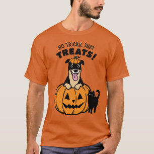 ロットワイラー・ハロウィン・ノー・トリックス・ジャスト・トリーツ Tシャツ