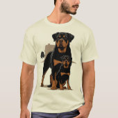 ロットワイラー パパ 保護 息子 家 家庭 Tシャツ (正面)