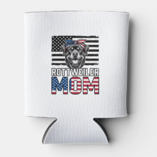 ロットワイラー ママ 愛国 ヴィンテージ 犬 Tシャツ デザイン_ 缶クーラー