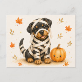 ロットワイラー・ミイラ・ハロウィン ポストカード