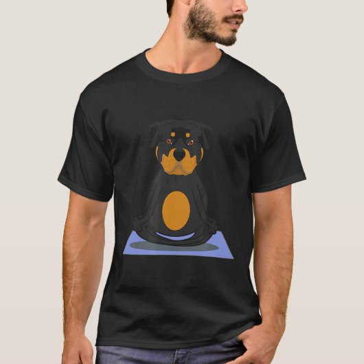 ロットワイラー ヨガ好き Tシャツ (正面)