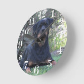 ロットワイラー ラウンド壁時計 (傾斜)