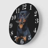 ロットワイラー ラージ壁時計 (傾斜)