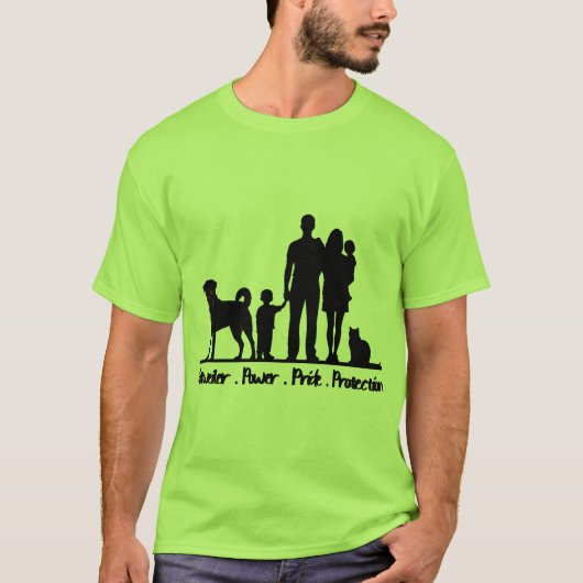 ロットワイラー - 力 - 誇り - 保護 Tシャツ (正面)
