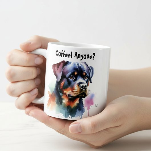 ロットワイラー 可愛い「コーヒー!いる?」 コーヒーマグカップ