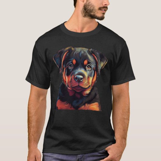 ロットワイラー 子犬 Tシャツ (正面)