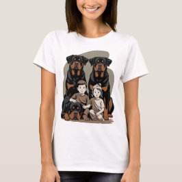 ロットワイラー、家族の番犬 Tシャツ