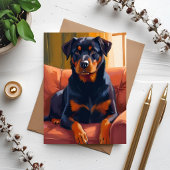 ロットワイラー 犬の肖像 ペットの絵画 カード