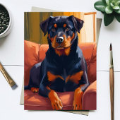 ロットワイラー 犬の肖像 ペットの絵画 カード