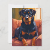 ロットワイラー 犬の肖像 ペットの絵画 カード (正面)