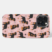 ロットワイラー 犬の骨と足跡 iPhoneケース (裏面横)