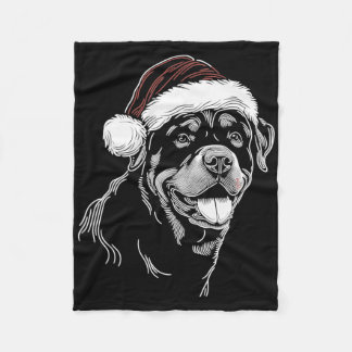 ロットワイラー 犬 サンタ帽子 クリスマス パジャマ フリースブランケット