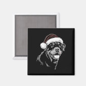 ロットワイラー 犬 サンタ帽子 クリスマス パジャマ マグネット (正面/裏面)