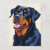 ロットワイラー 犬 ペット 絵画 ポストカード (正面)