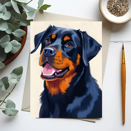 ロットワイラー 犬 ペット 絵画 ポストカード