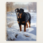 ロットワイラー 雪を降らせて クリスマス プランナー手帳 (正面)