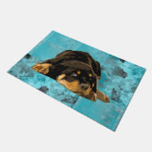 ロットワイラー- Metzgerhundの子犬 ドアマット (アングル)