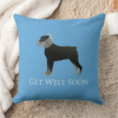 ロットワイラーGet Well Soonデザイン クッション (ブランケット)