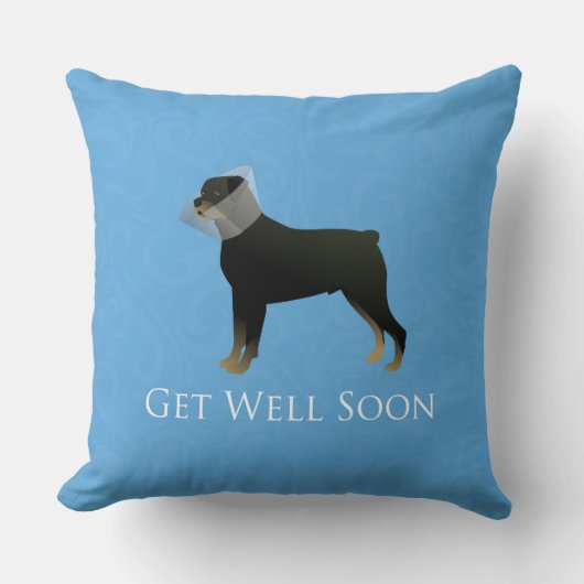 ロットワイラーGet Well Soonデザイン クッション (正面)