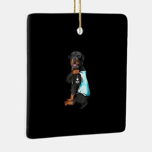 ロットワイラーIラブマムタトゥー セラミックオーナメント (右)